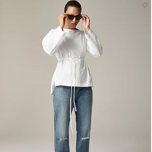 J. Crew NWT Ciel top in cotton poplin WHITE M